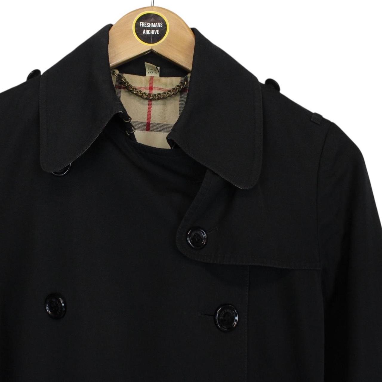 Burberry Black Nova Check Double Breasted Belted Trench Coat
