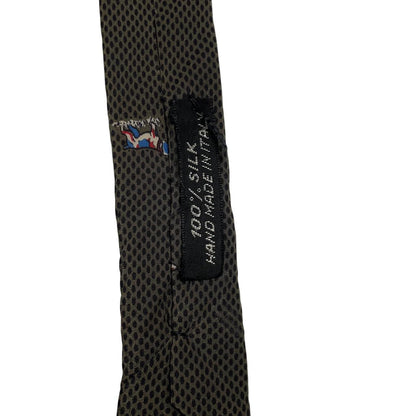 Lanvin green silk tie featuring playful dog print design.