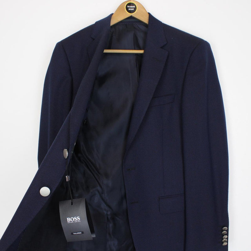 Hugo Boss Navy Blue Wool Tailored Suit Blazer Jacket