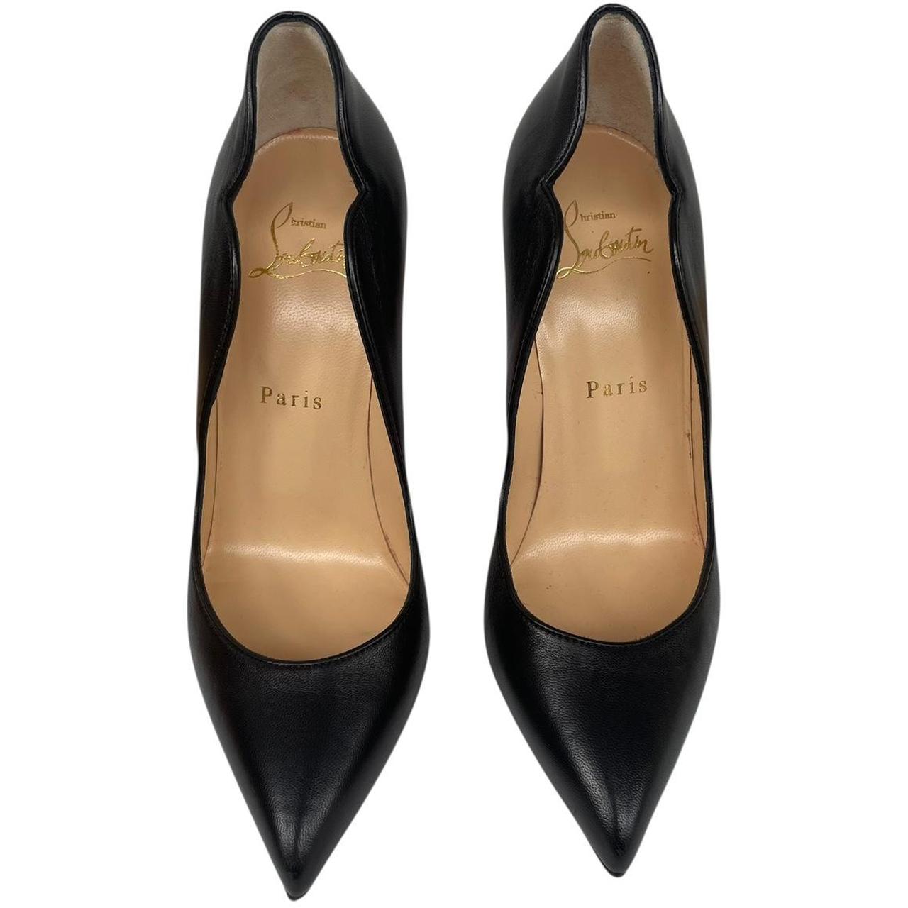 Christian Louboutin Black Leather Hot Chick 100mm High Heels