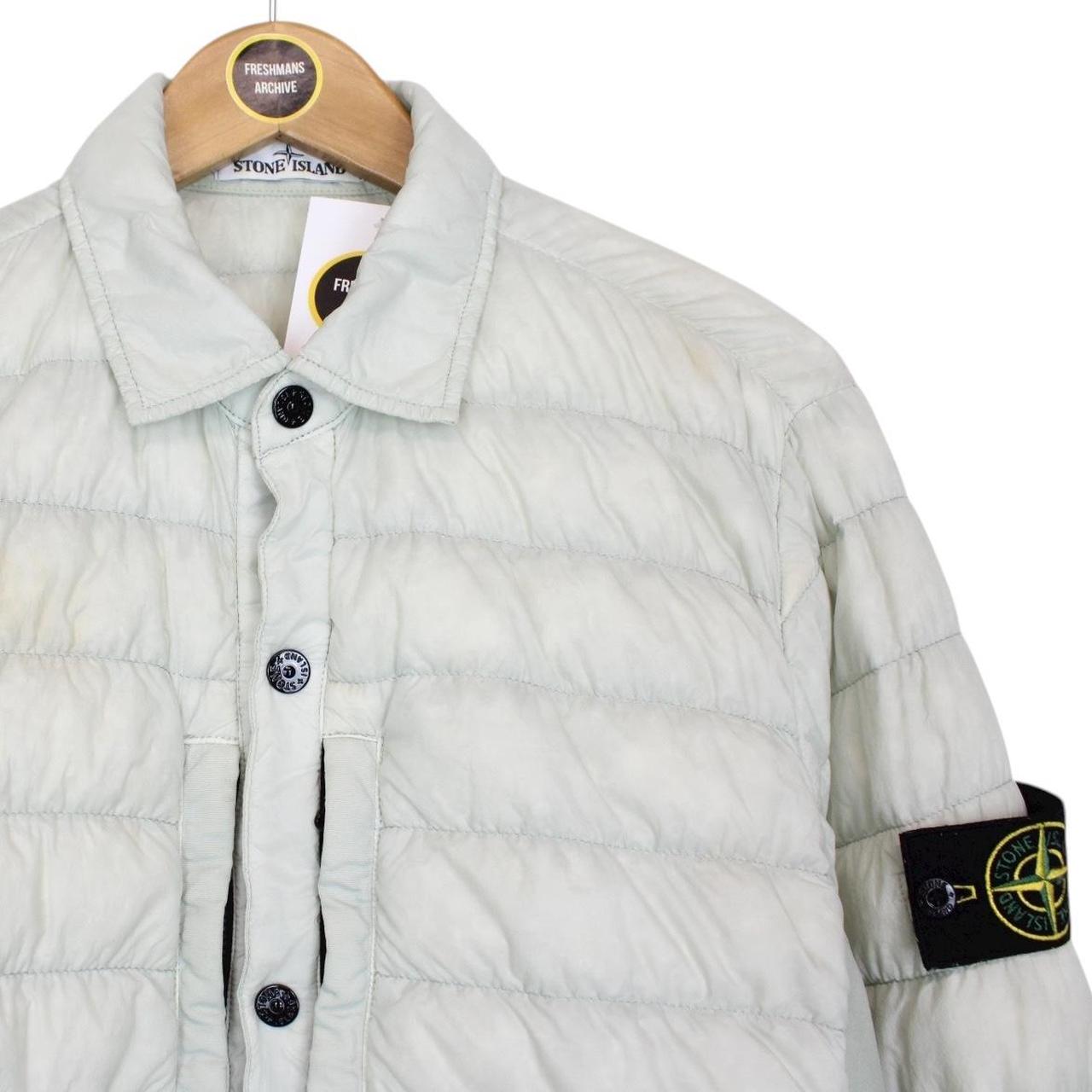 Stone Island AW 2017 Pale Green Garment Dyed Micro Yarn Down Overshirt Jacket