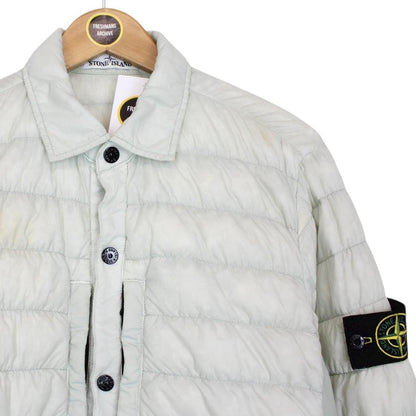 Stone Island AW 2017 Pale Green Garment Dyed Micro Yarn Down Overshirt Jacket