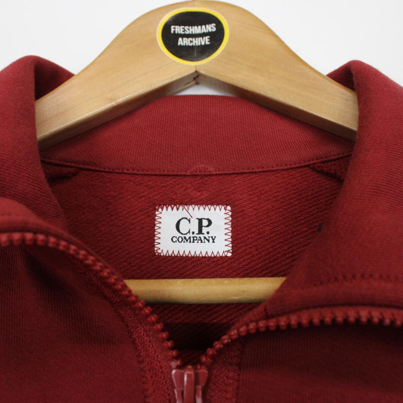 CP Company Ketchup Red 1/4 Zip Lens Cotton Sweatshirt Jumper