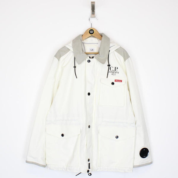 CP Company Ventile White La Mille Full Zip Goggle Jacket