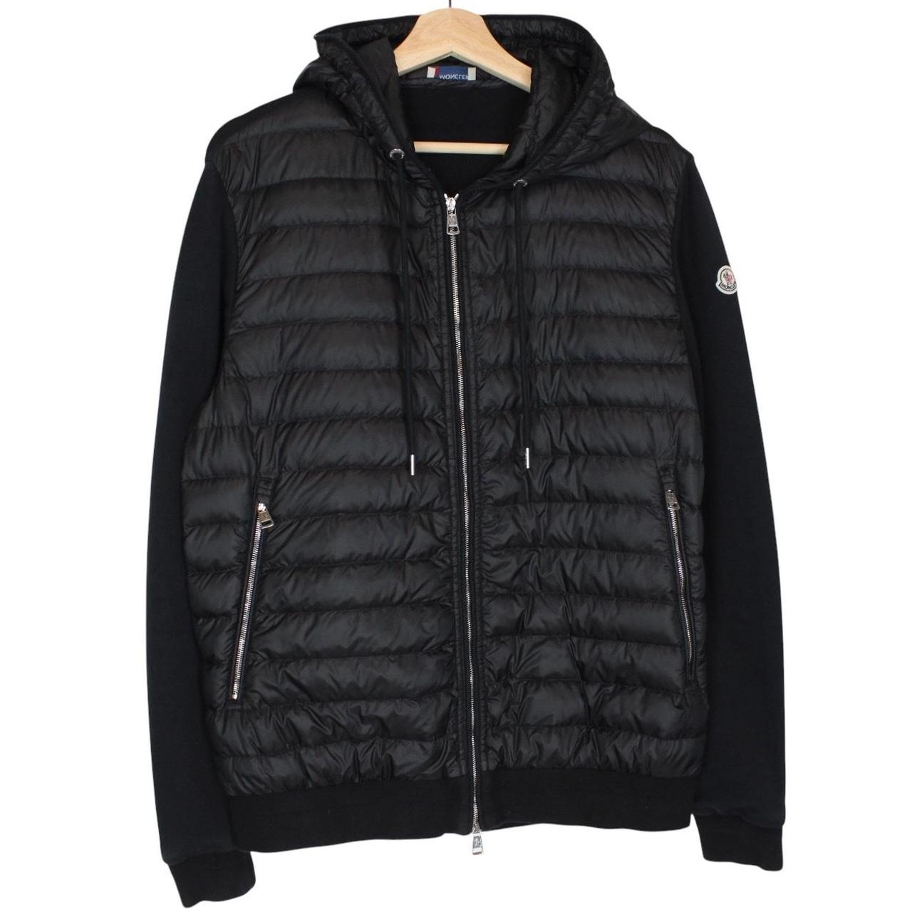 Moncler Black Full Zip Down Maglia Cardigan Jacket