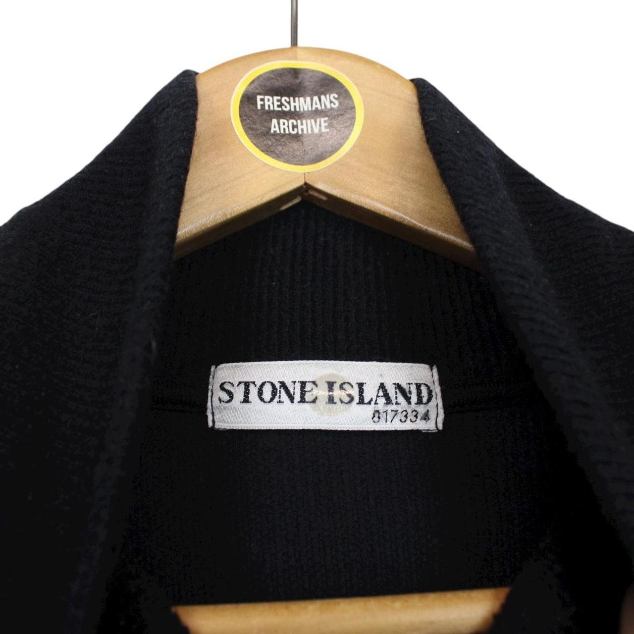 Vintage Stone Island AW 2002 Black Ribbed Wool Knit Jumper
