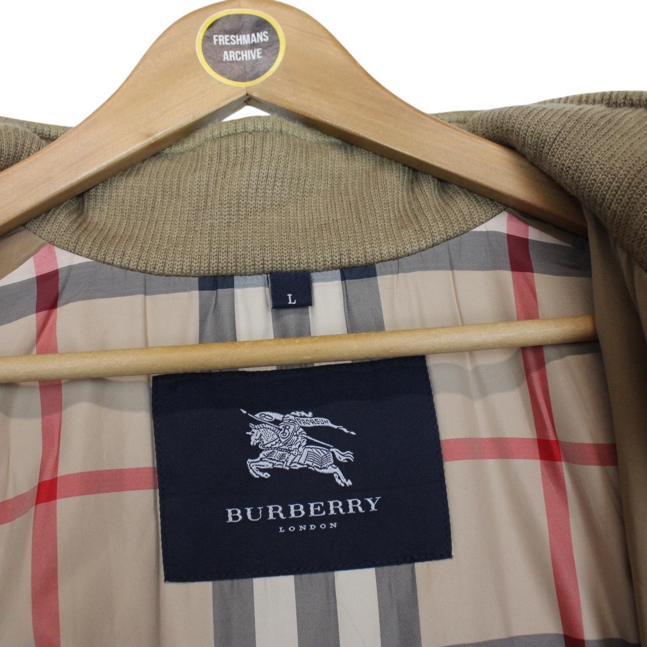 Vintage Burberry London Tan Brown Full Zip Cotton Blend Jacket