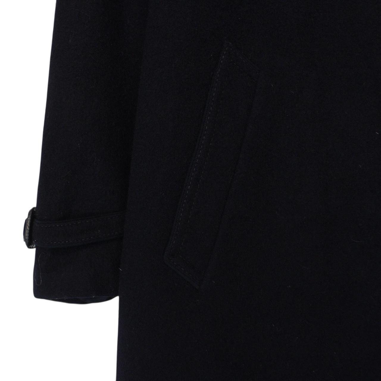 Vintage 90s Burberry Navy Blue Wool Coat