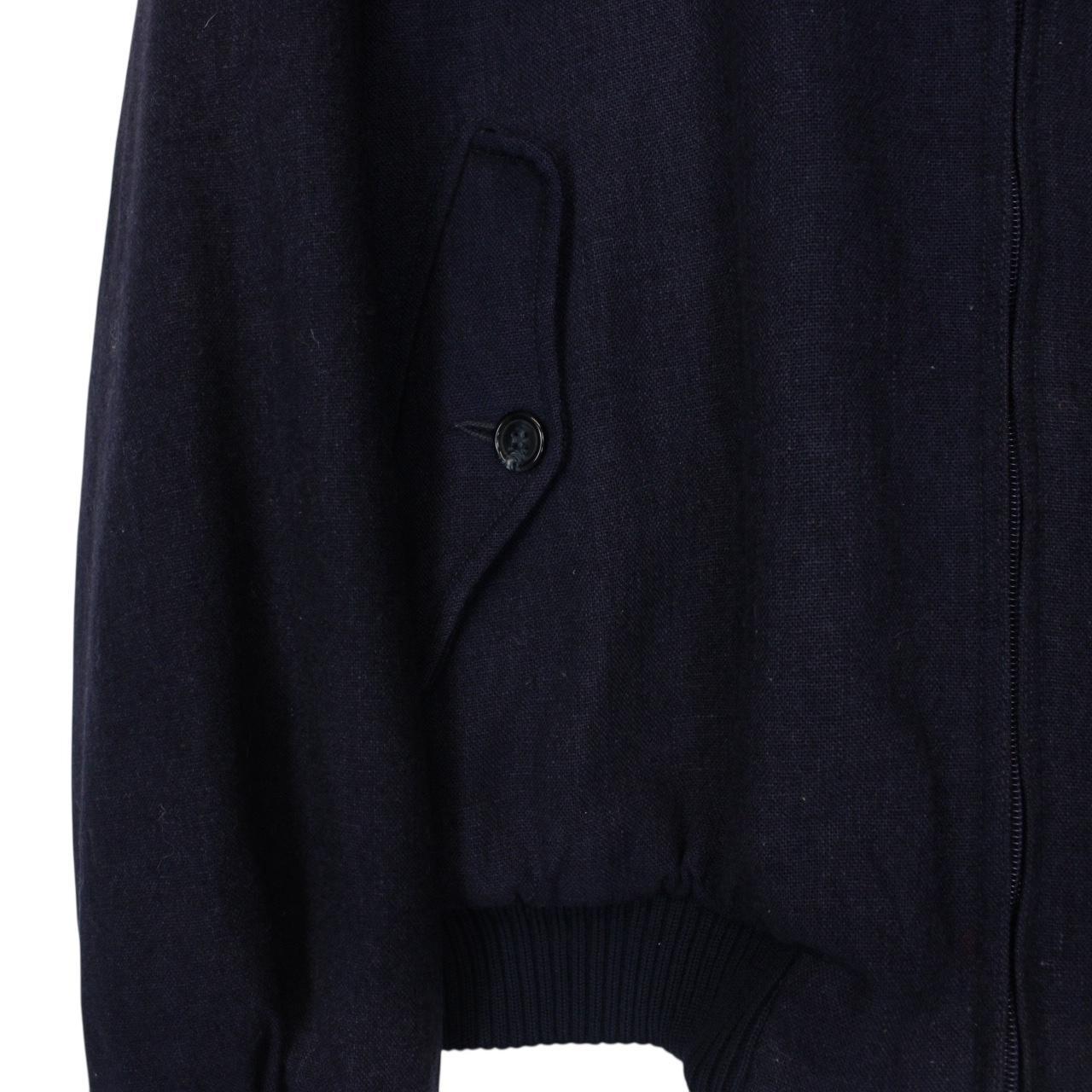 Vintage 90s Burberry Navy Blue Nova Check Lined Wool Harrington Jacket