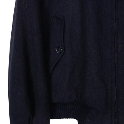 Vintage 90s Burberry Navy Blue Nova Check Lined Wool Harrington Jacket