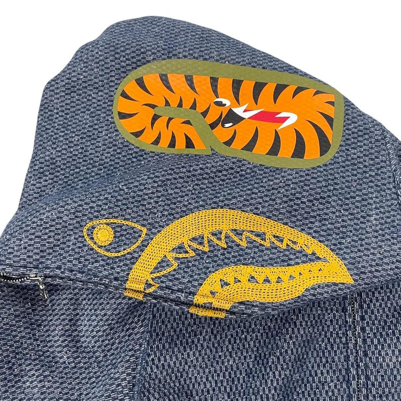 Bape Blue Full Zip WGM Shark Hoodie Jumper