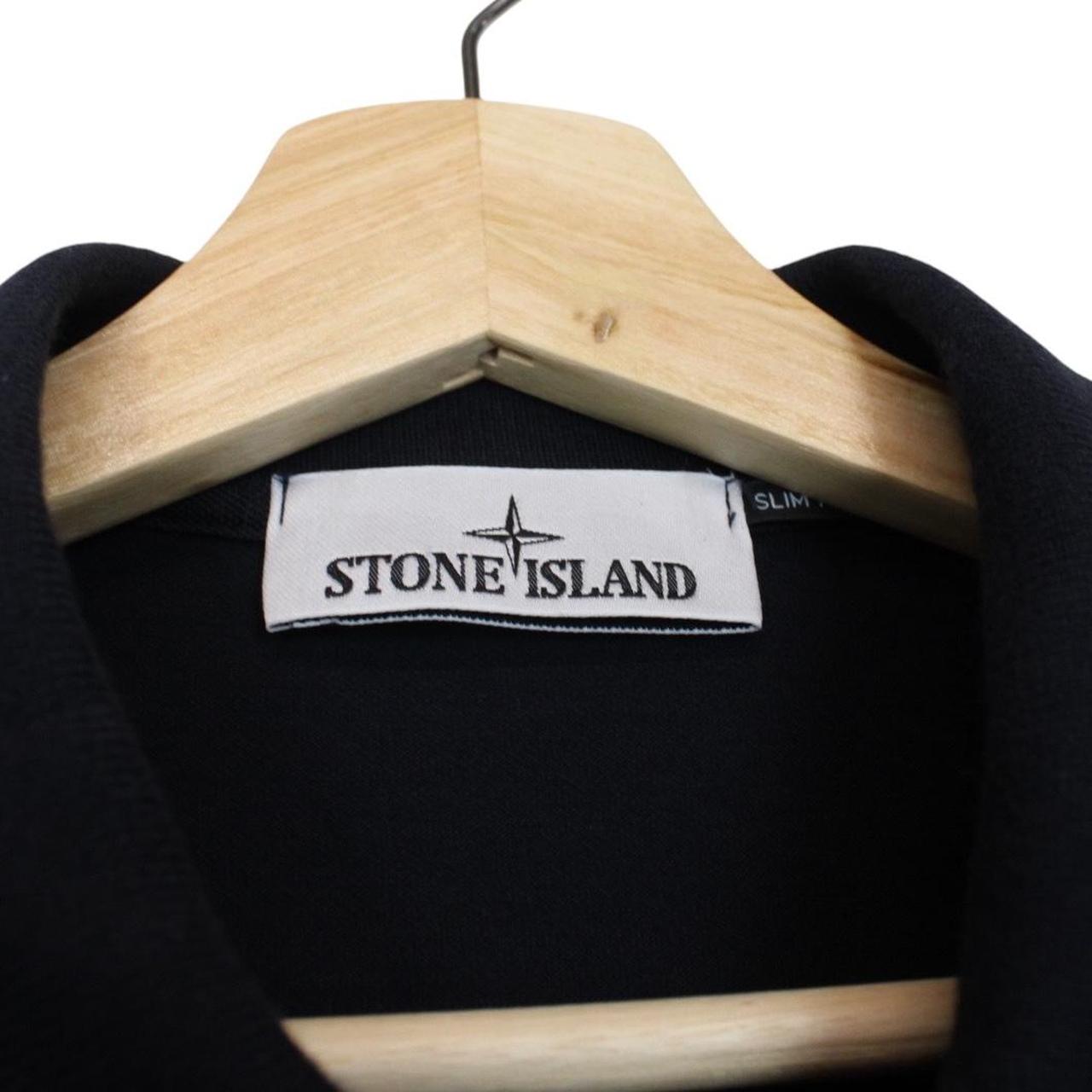 Stone Island SS 2024 Navy Blue Short Sleeve Compass Cotton Polo Shirt