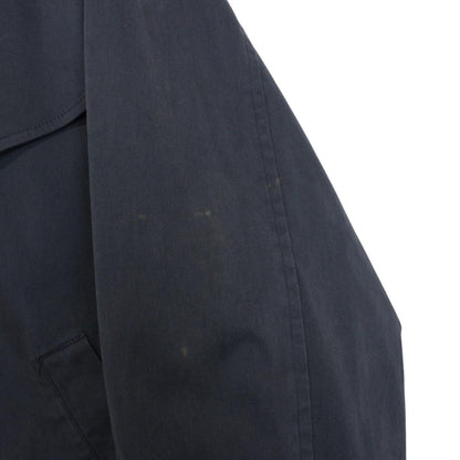 Burberry blue Harrington jacket with Nova Check lining and faint stains on sleeve.