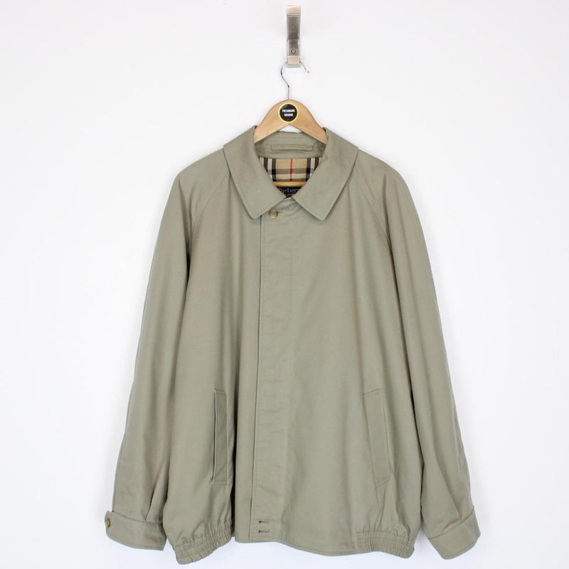Vintage 90s Burberry Khaki Green Nova Check Harrington Jacket
