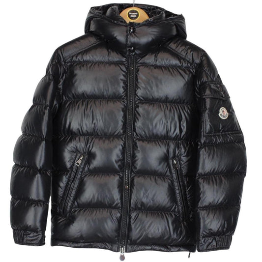 Moncler Maya Black Full Zip Hooded Down Puffer Jacket