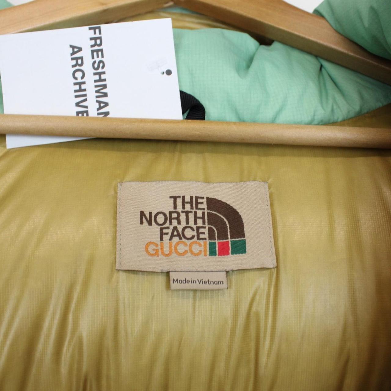 Gucci x The North Face Aqua Green Full Zip Ripstop Down Puffer Jacket