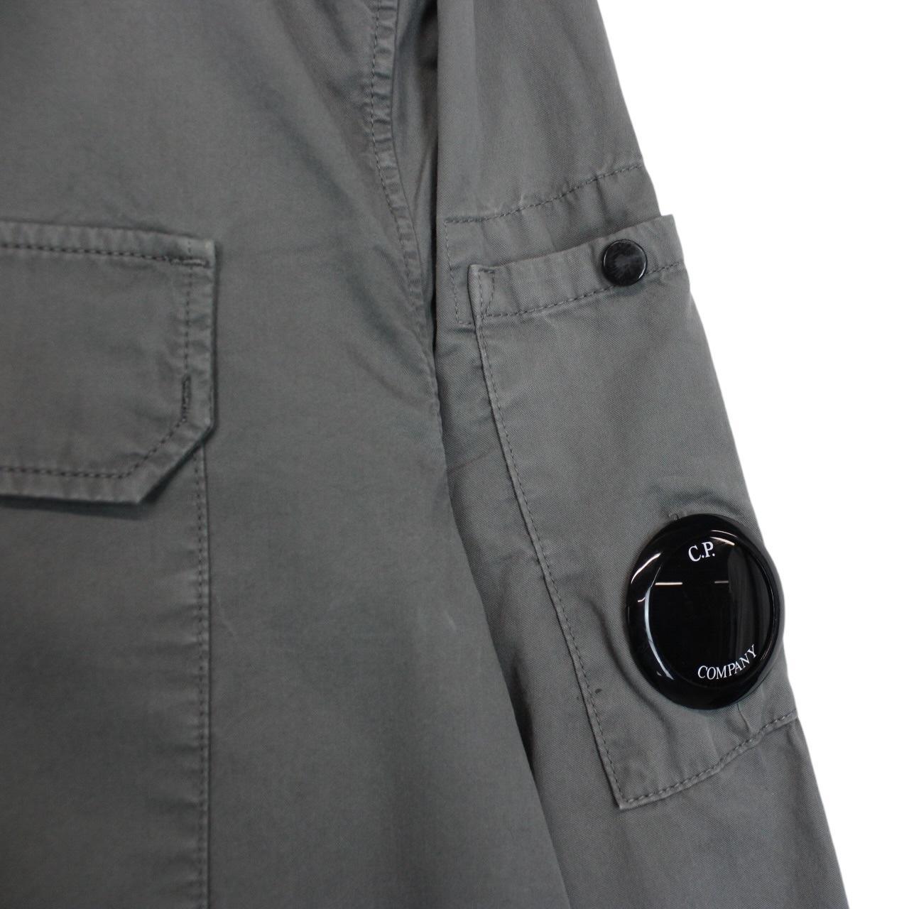 CP Company Grey Full Zip Cotton Lens Overshirt Jacket