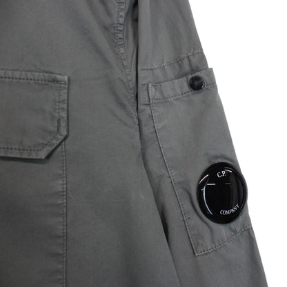 CP Company Grey Full Zip Cotton Lens Overshirt Jacket