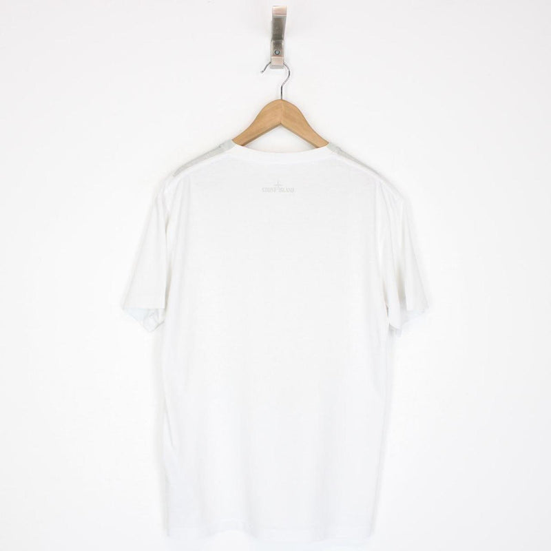 Stone Island AW 2022 White Short Sleeve Logo Print Cotton T-Shirt
