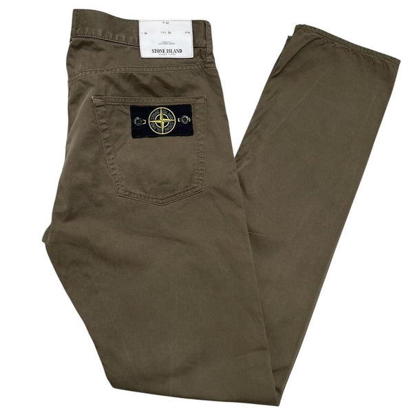 Stone Island AW 2016 Brown Slim Fit Cotton Trousers