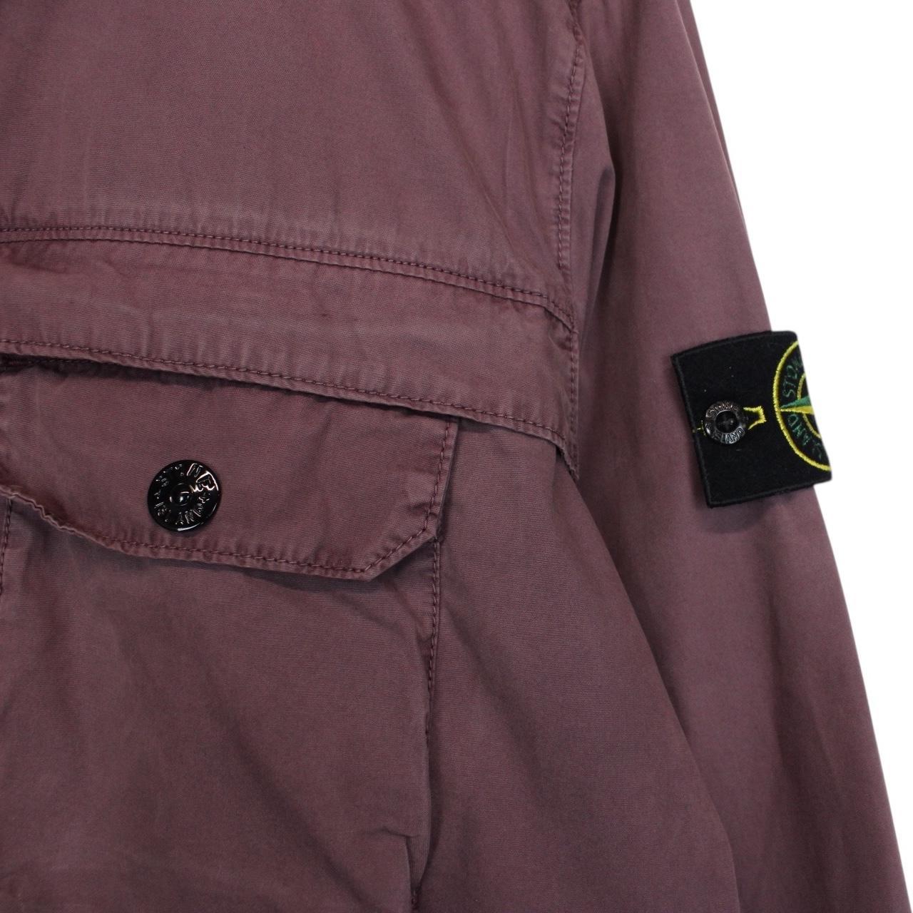 Stone Island AW 2020 Burgundy Full Zip Cotton Overshirt Jacket