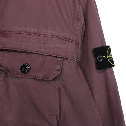Stone Island AW 2020 Burgundy Full Zip Cotton Overshirt Jacket