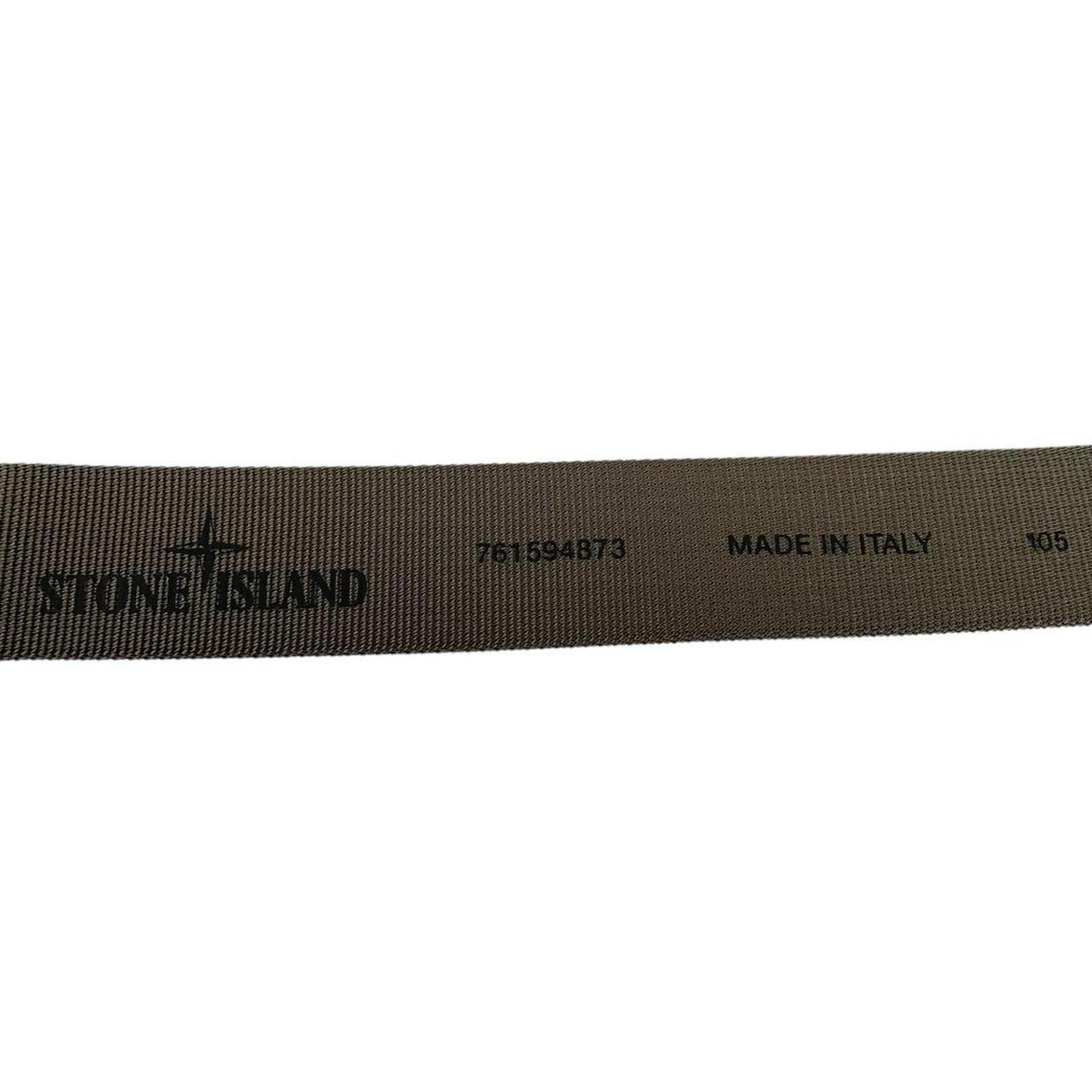 Stone Island Green and Black Grosgrain Compass Logo Buckle Belt
