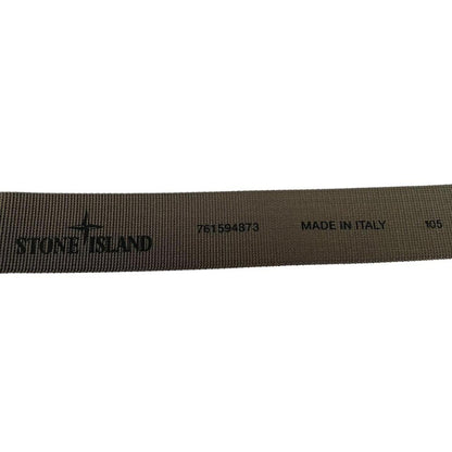 Stone Island Green and Black Grosgrain Compass Logo Buckle Belt