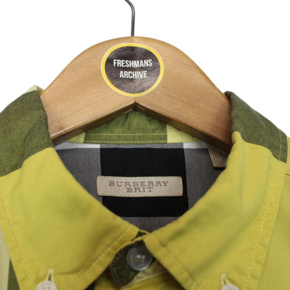 Burberry Brit Yellow Nova Check Short Sleeve Cotton Shirt
