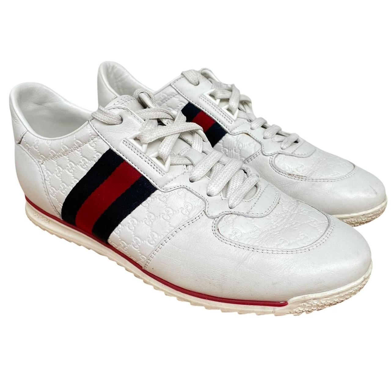 Gucci Ace White Leather Guccisima Monogram Trainers
