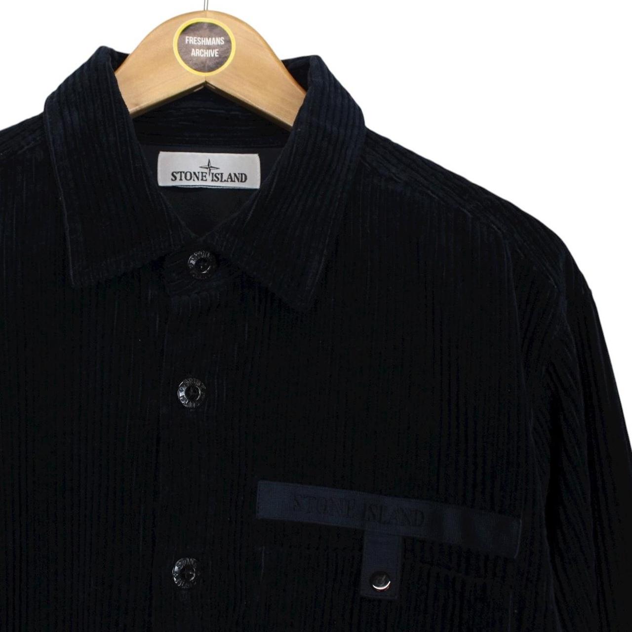 Stone Island AW 2022 Navy Blue Long Sleeve Jumbo Corduroy Shirt