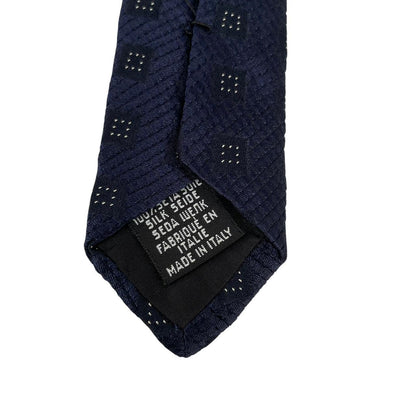 Hugo Boss Navy Blue and Black Silk Tie