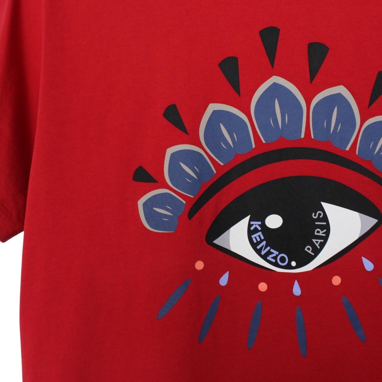 Kenzo Paris Red Eye Print Short Sleeve Cotton T-Shirt