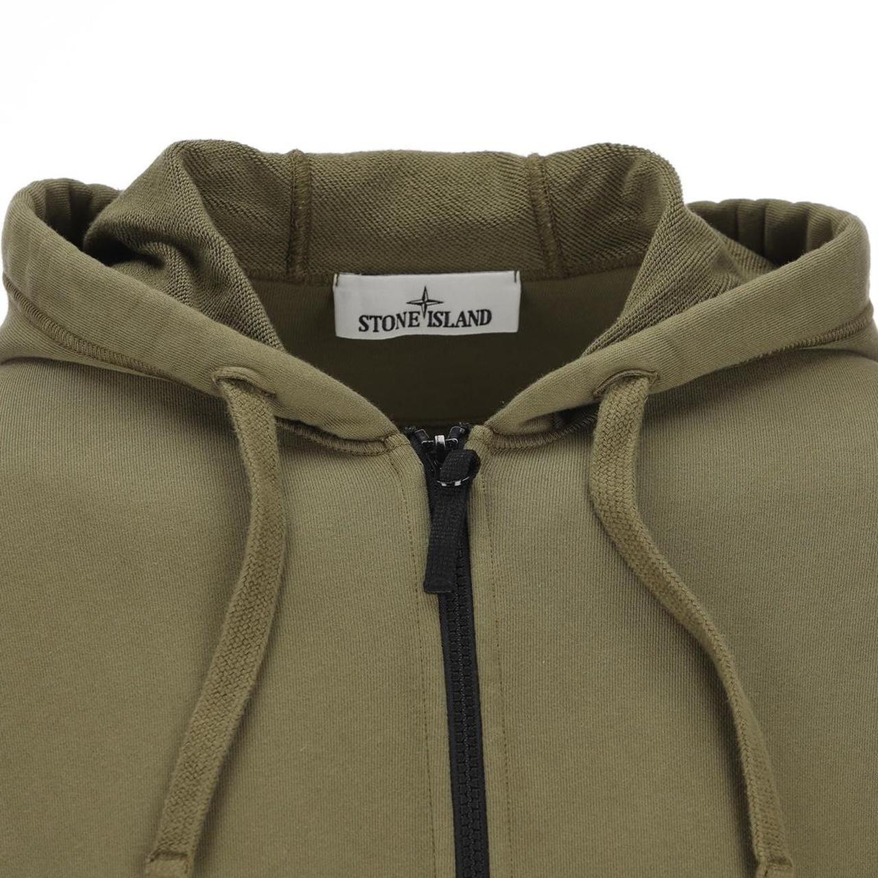 Stone Island SS26 Green Organic Cotton Full Zip Hoodie Jumper