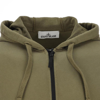 Stone Island SS26 Green Organic Cotton Full Zip Hoodie Jumper