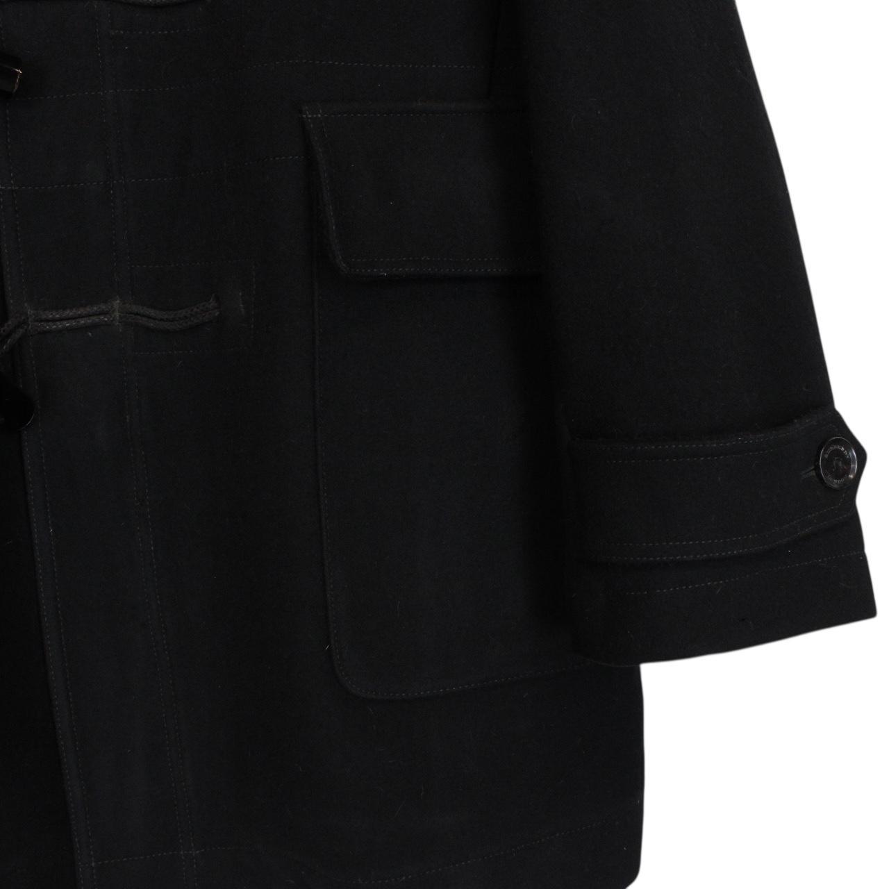 Burberry Black Nova Check Lined Wool Duffle Coat
