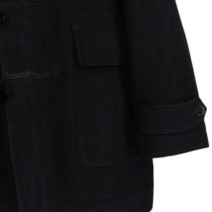 Burberry Black Nova Check Lined Wool Duffle Coat