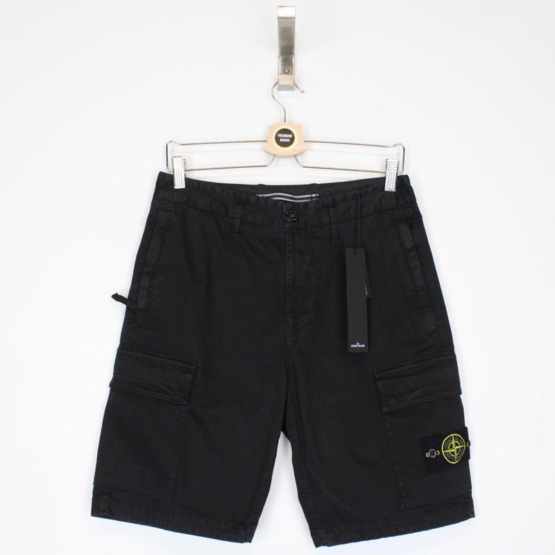 Stone Island SS 2022 Black Bermuda Cotton Cargo Shorts