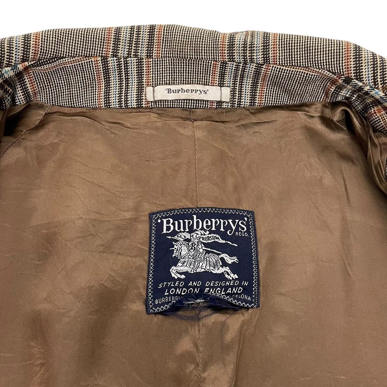 Vintage 90s Burberry Multicoloured Checked Virgin Wool Coat