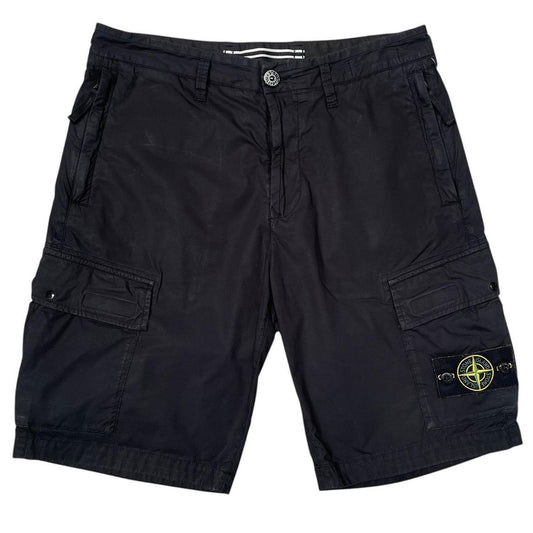 Stone Island SS 2021 Black Bermuda Cotton Cargo Shorts