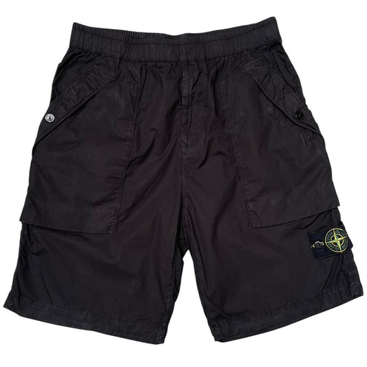 Stone Island SS 2022 Black Bermuda Cotton Cargo Shorts
