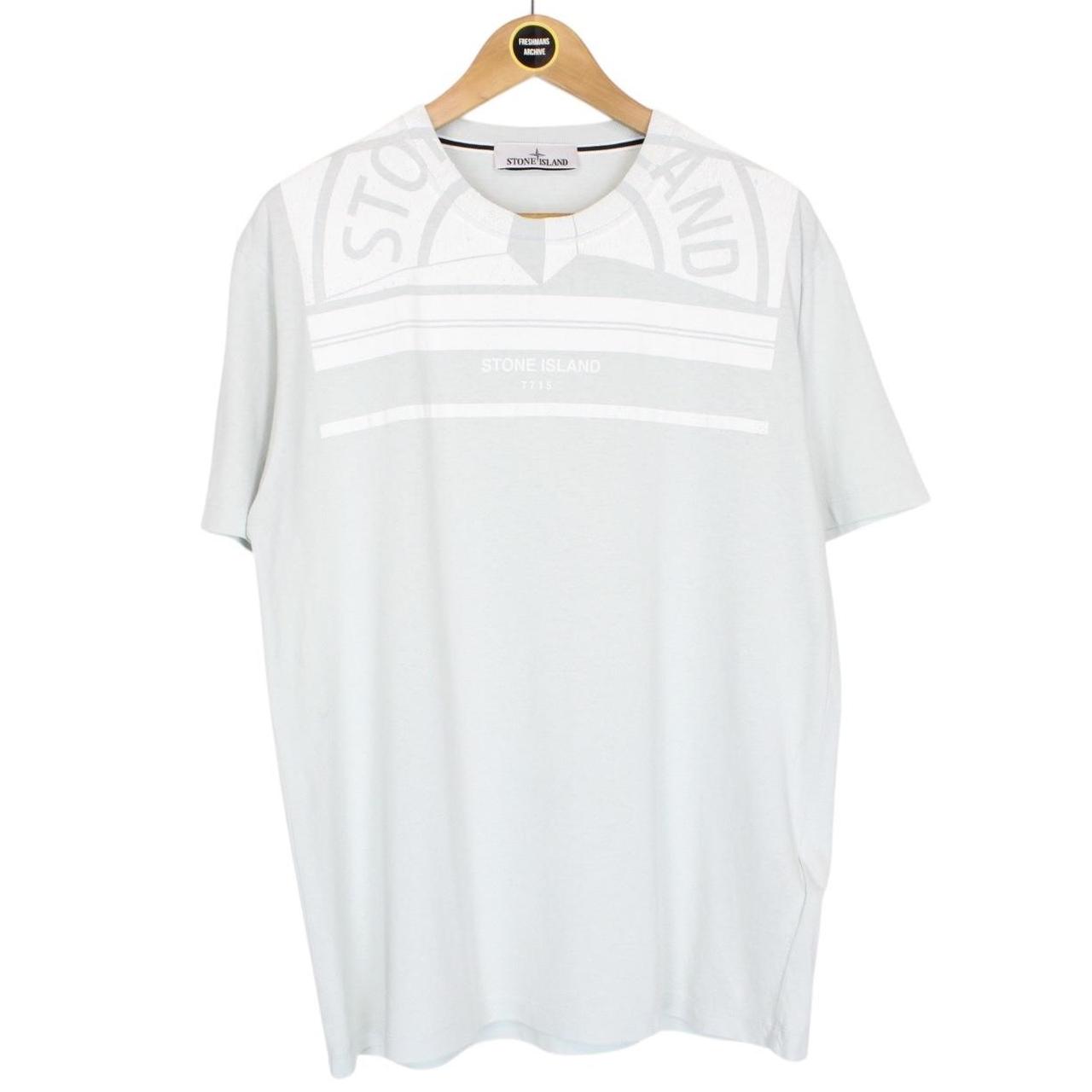 Stone Island AW 2022 Grey and White Short Sleeve Logo Print T-Shirt