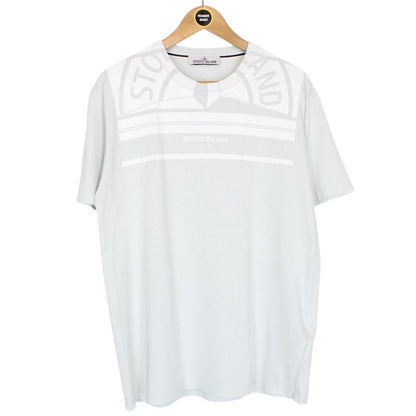 Stone Island AW 2022 Grey and White Short Sleeve Logo Print T-Shirt