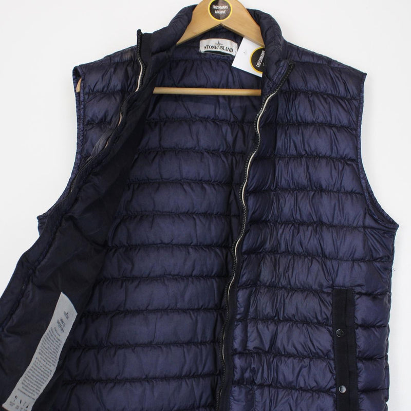 Stone Island AW 2015 Navy Blue Garment Dyed 26 GR x SQM_N Down Gilet