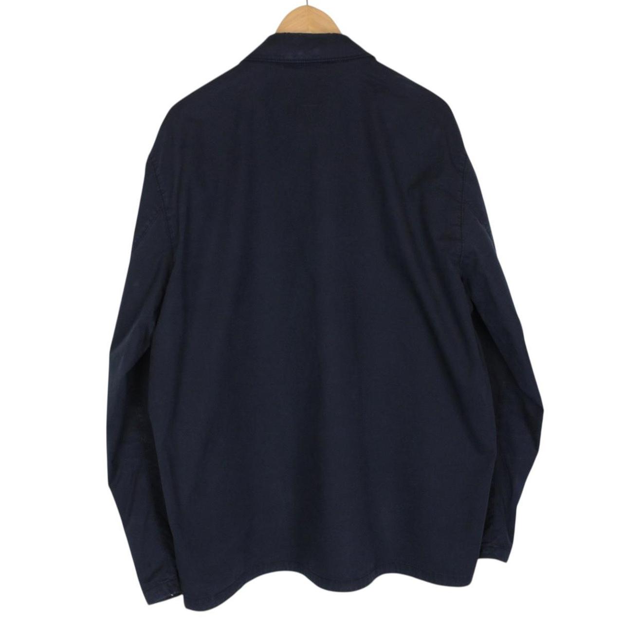 Stone Island SS 2023 Navy Blue Full Zip Cotton Overshirt Jacket