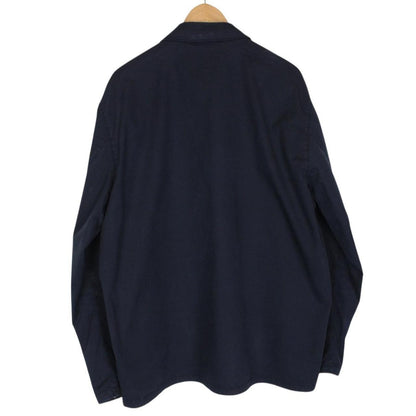 Stone Island SS 2023 Navy Blue Full Zip Cotton Overshirt Jacket