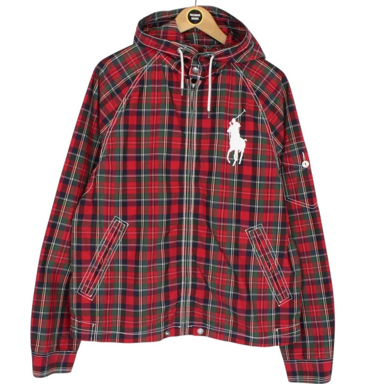 Vintage 90s Ralph Lauren Multicoloured Tartan Check Hooded Cotton Jacket