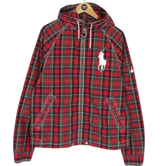Vintage 90s Ralph Lauren Multicoloured Tartan Check Hooded Cotton Jacket