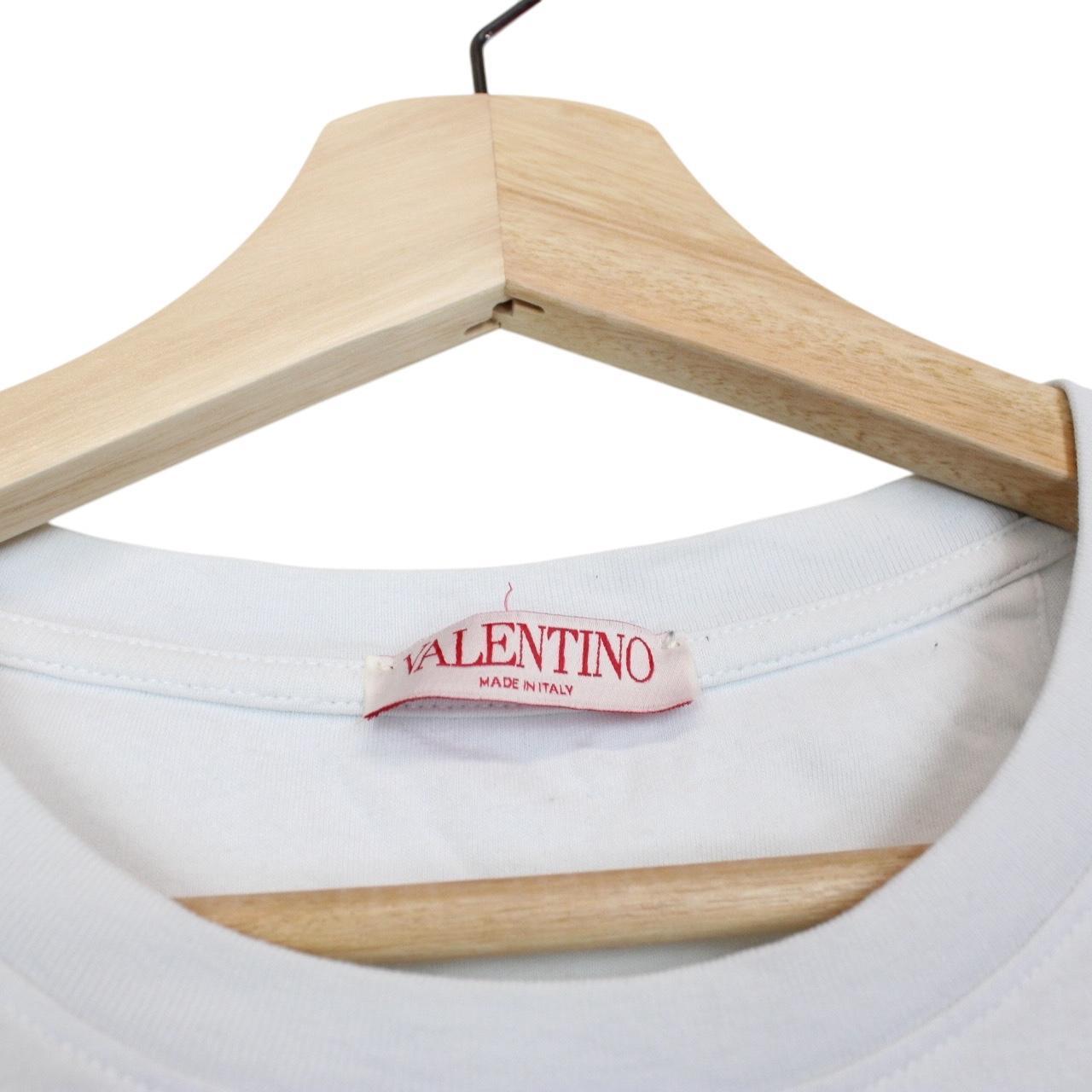 Valentino VLTN Logo Print White and Red Short Sleeve T-Shirt