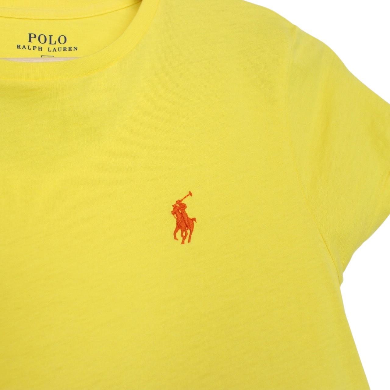 Polo Ralph Lauren yellow short sleeve cotton t-shirt with pocket and logo detail.
